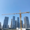Used Zoomlion Model 6010 Flat Head Tower Crane 6 Ton 60m Jib Length High Efficiency PLC Motor High Load Moment CE Certified