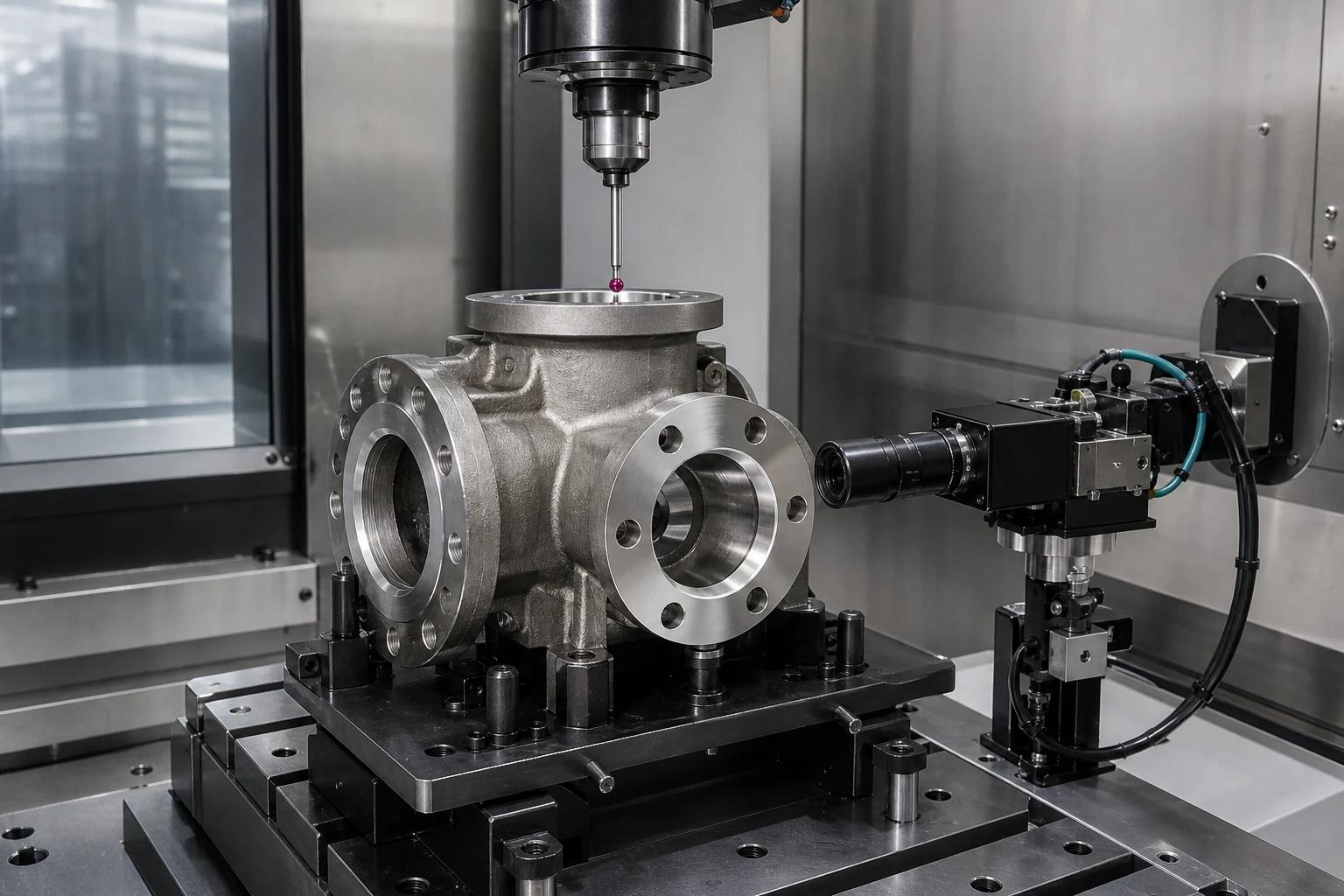 Secondary CNC machining of a cast component