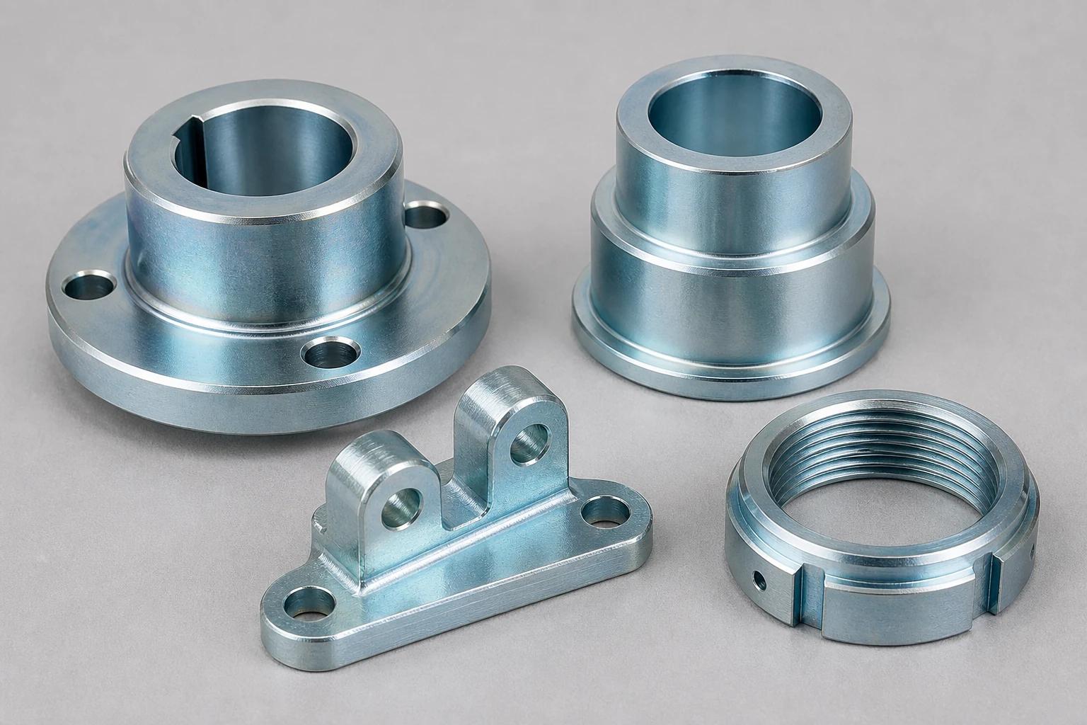 Zinc-plated steel components