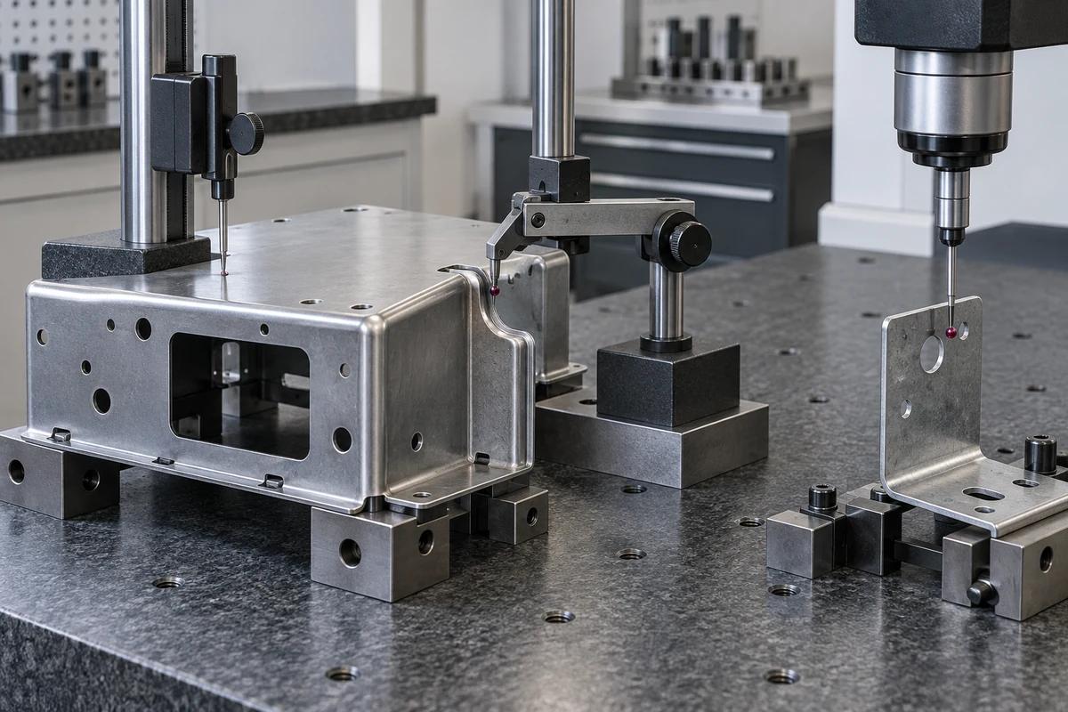 Dimensional inspection of fabricated sheet metal components
