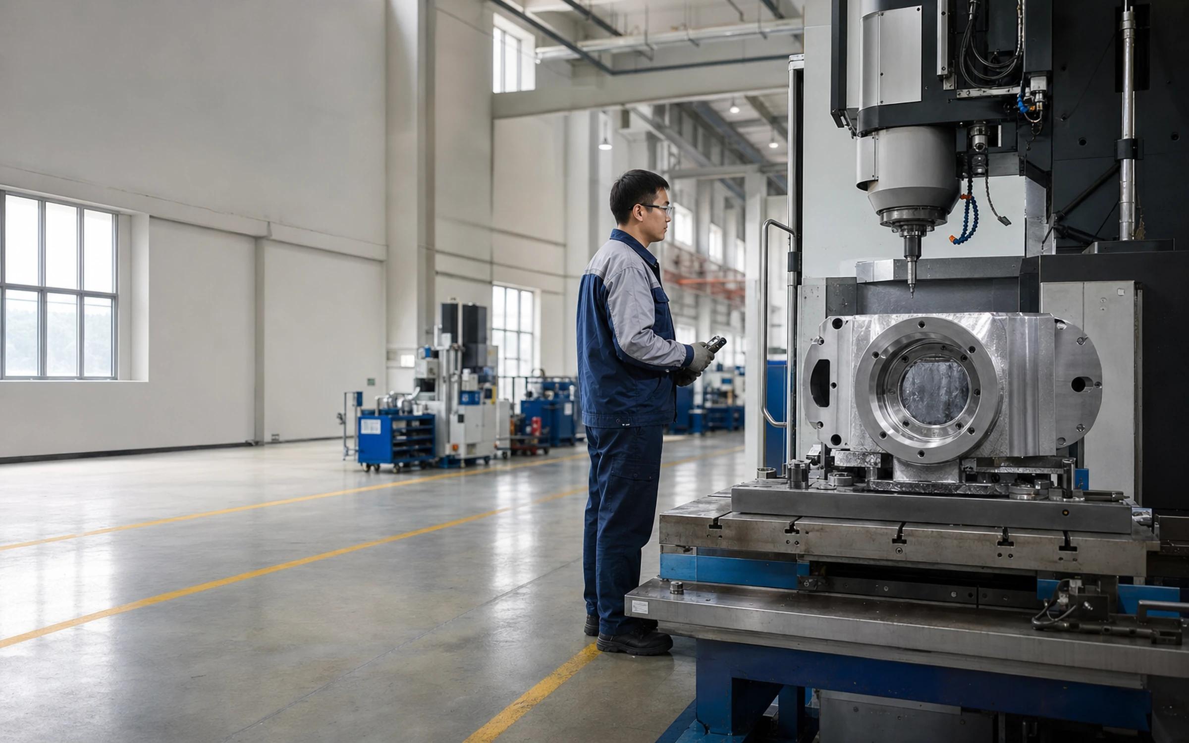 Jingle Tech production facility with large machined components in progress