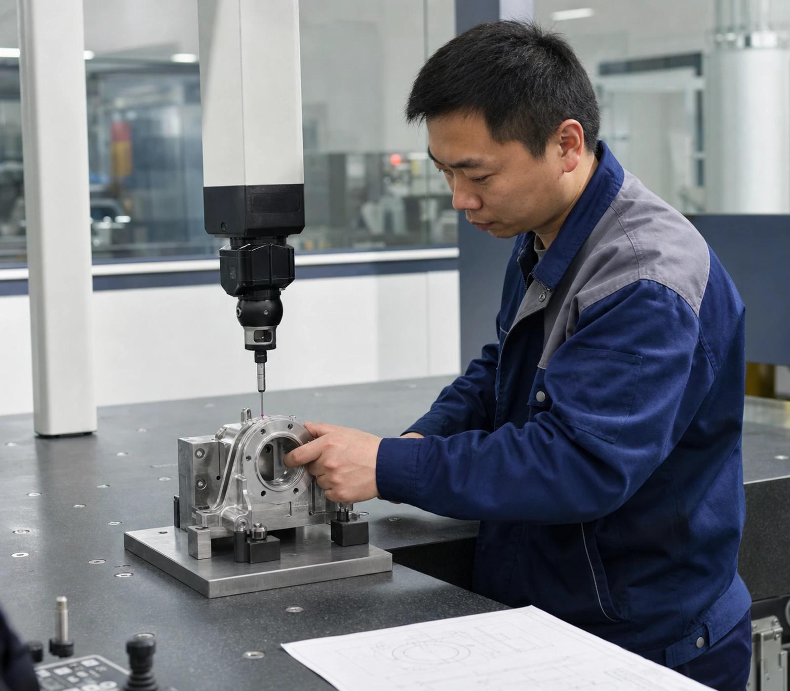Dimensional inspection of a large precision-manufactured component