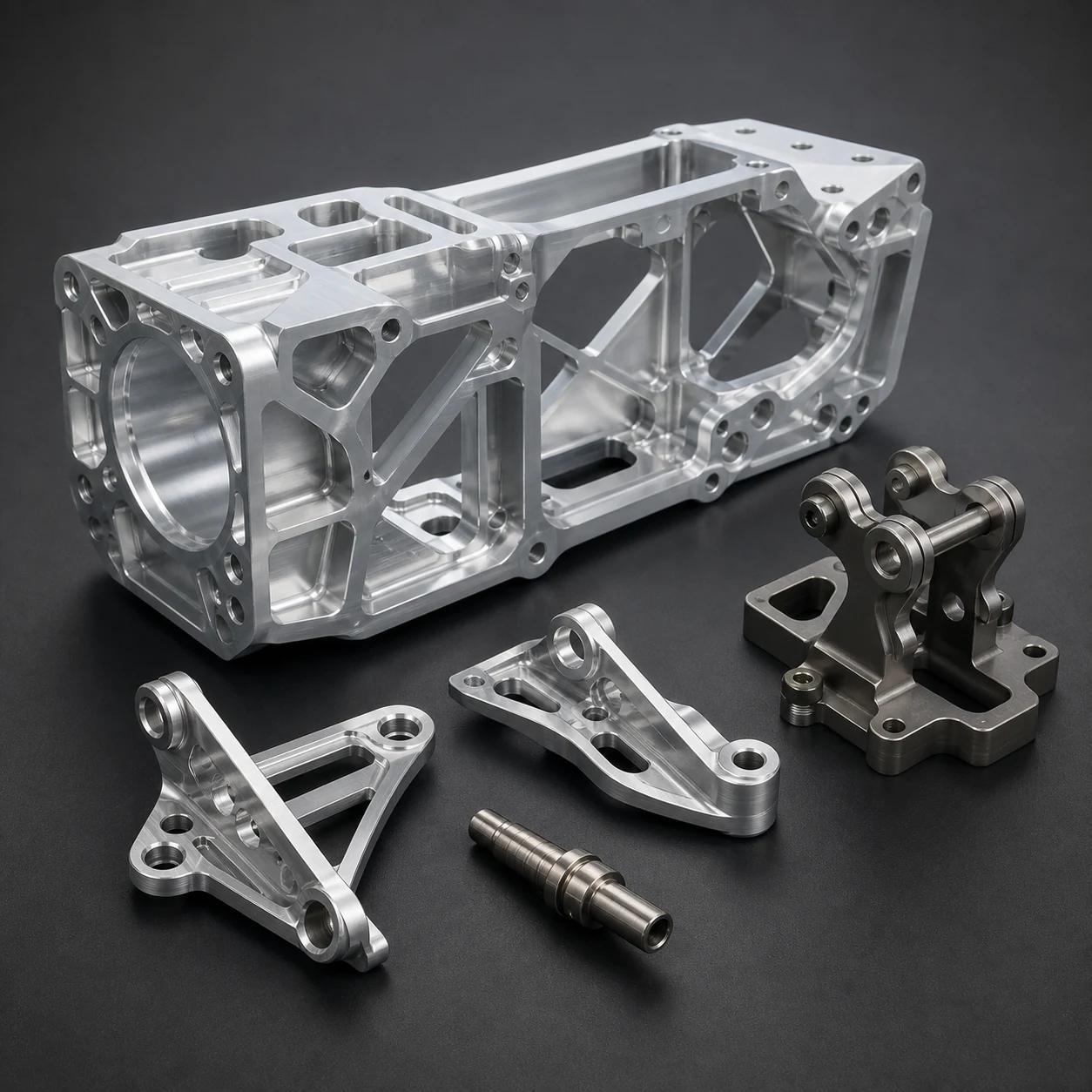 CNC machined aerospace frames, brackets and precision shafts