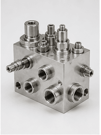 CNC machined agricultural hydraulic components