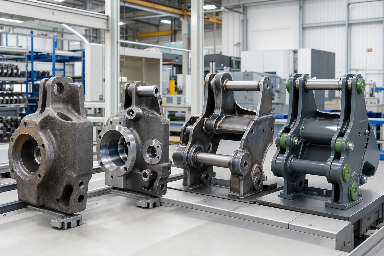Agricultural machinery component undergoing heavy-duty manufacturing