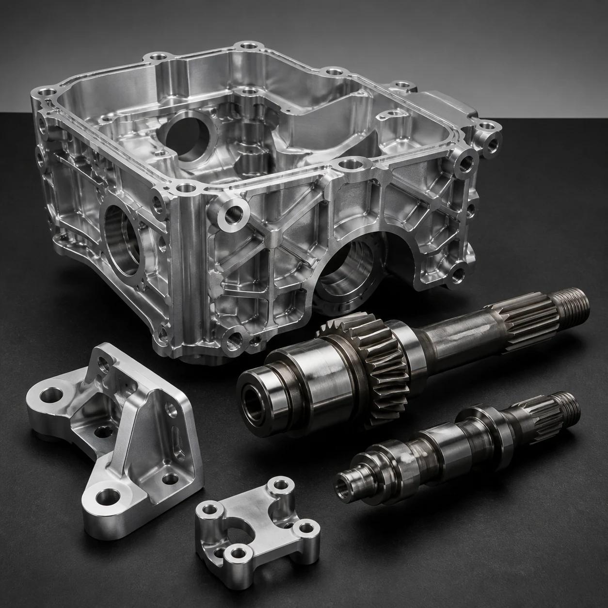 CNC machined automotive housings, shafts and brackets