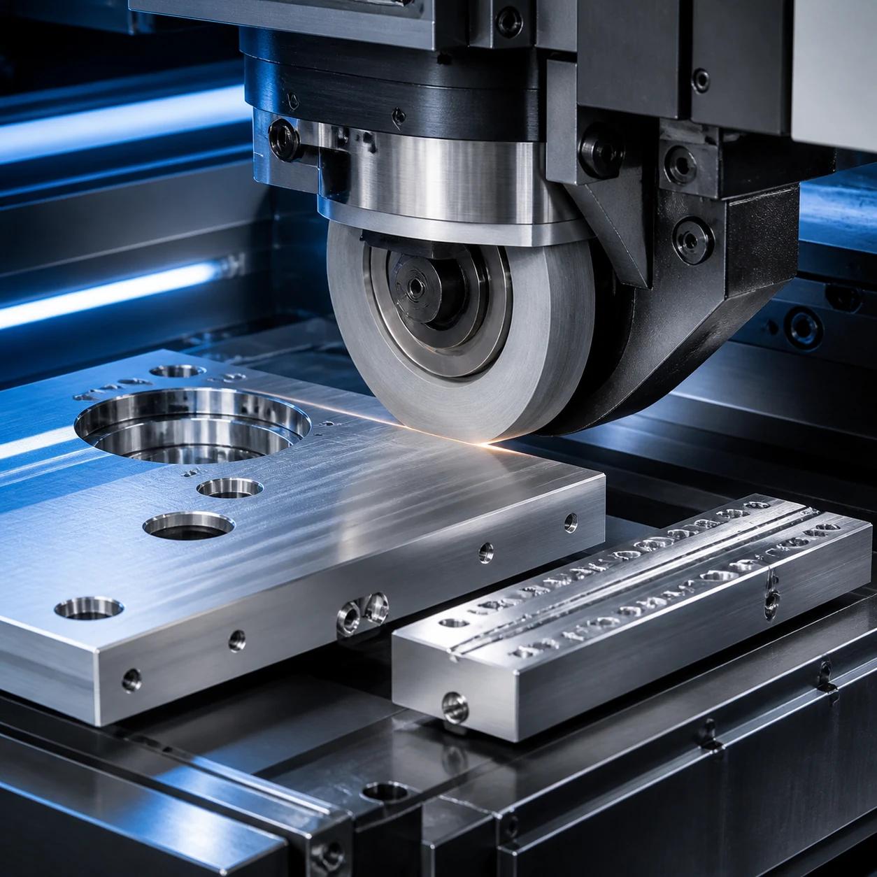 Precision grinding of a machined shaft