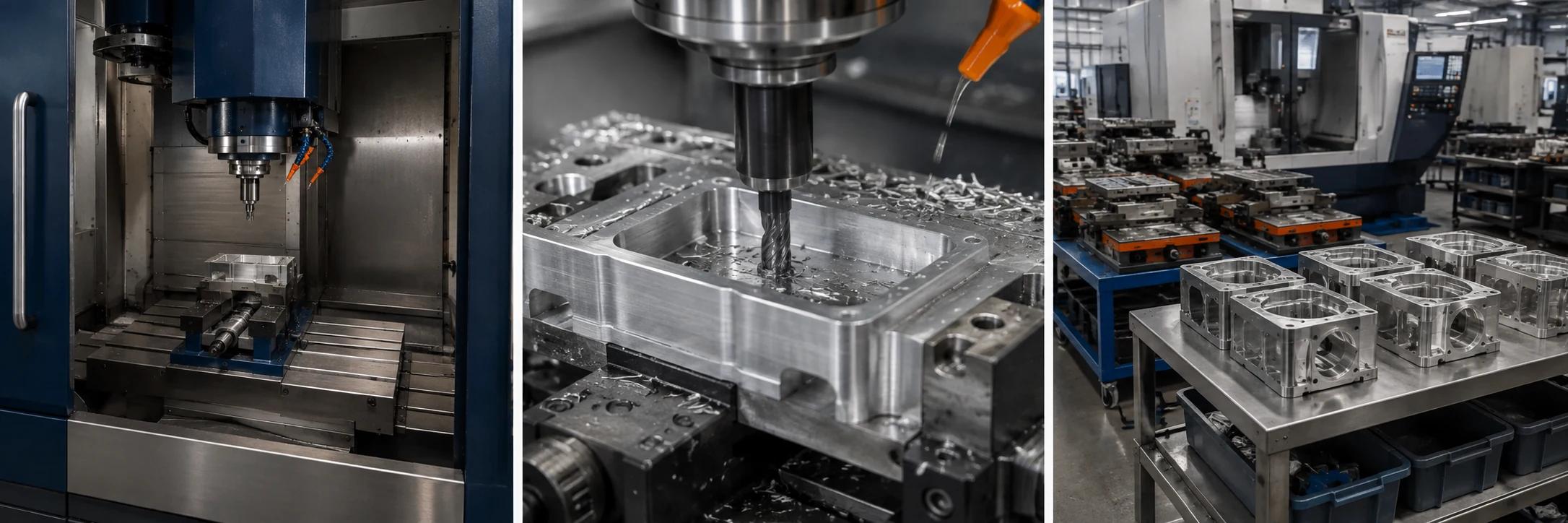 Five-axis CNC milling of a precision metal component