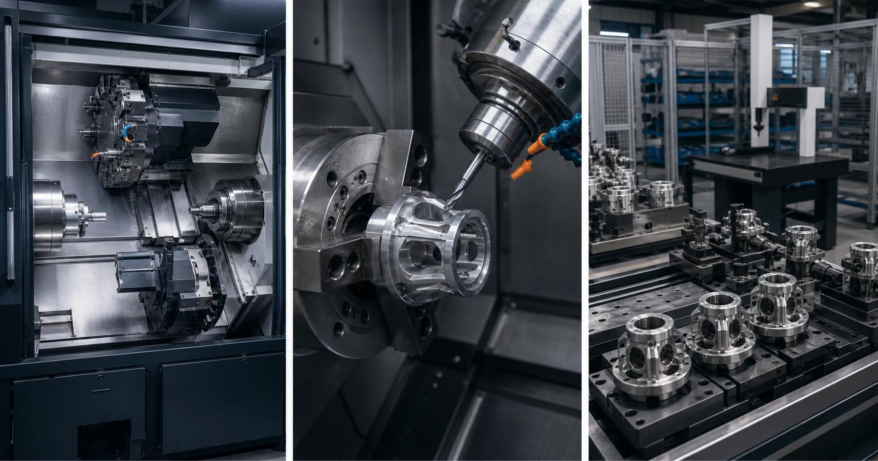 Multi-axis turn-mill machining of a precision component