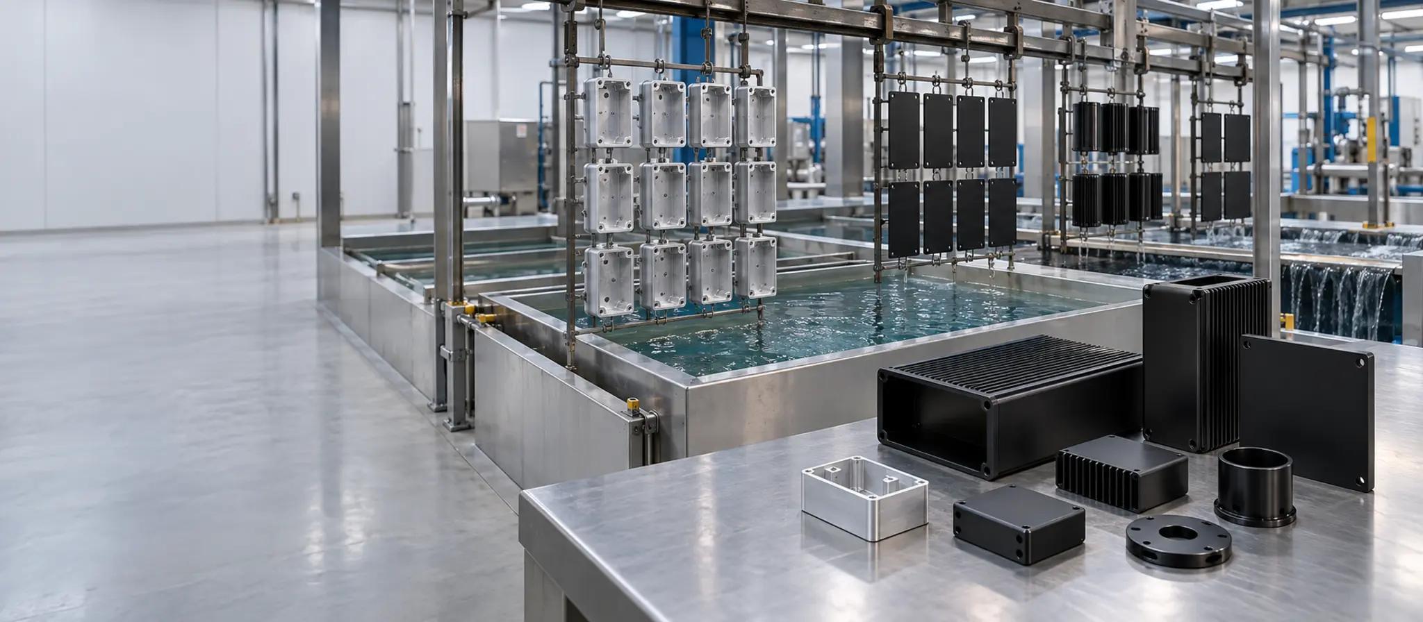 Anodizing equipment and surface-finished metal components