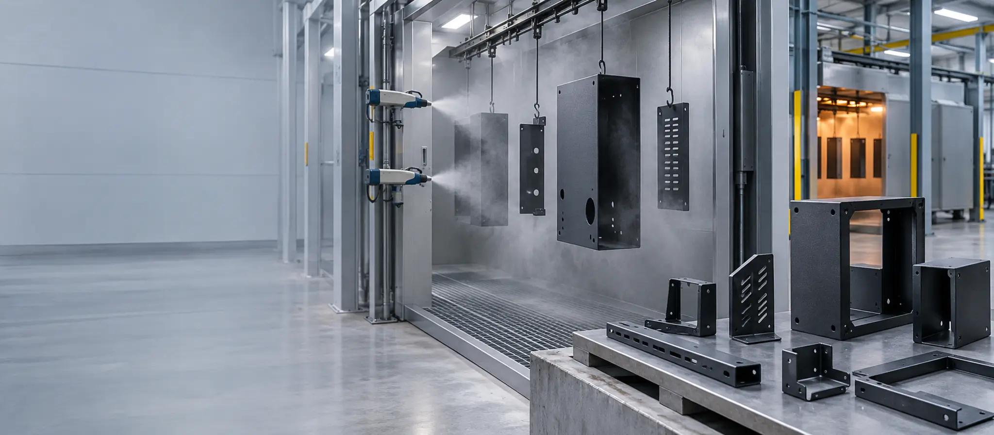 Powder Coating equipment and surface-finished metal components