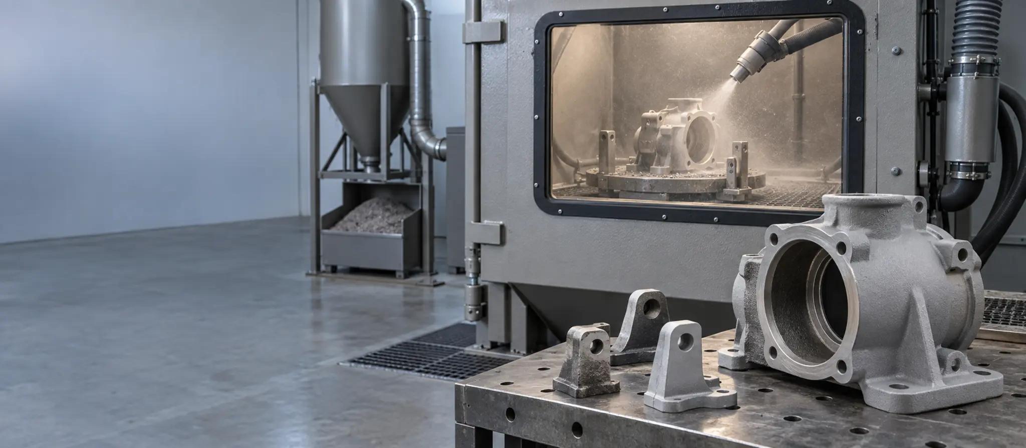 Sand Blasting equipment and surface-finished metal components