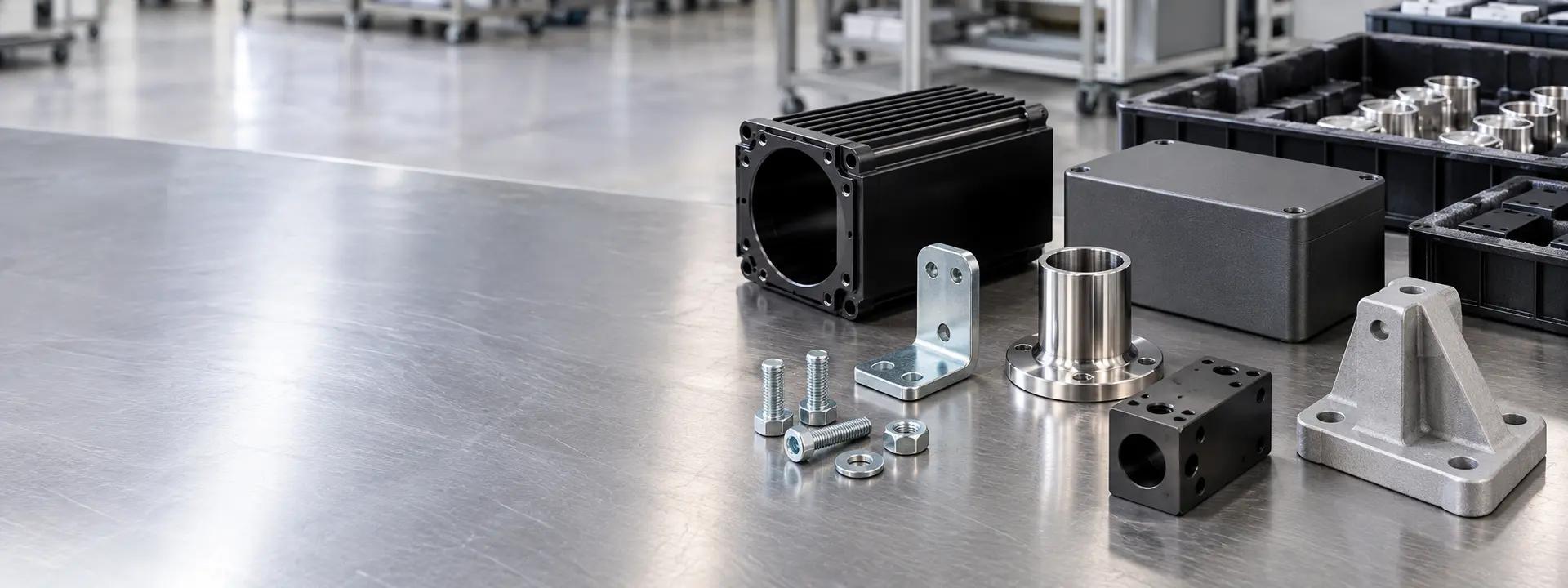 Surface-finished metal parts prepared for project review