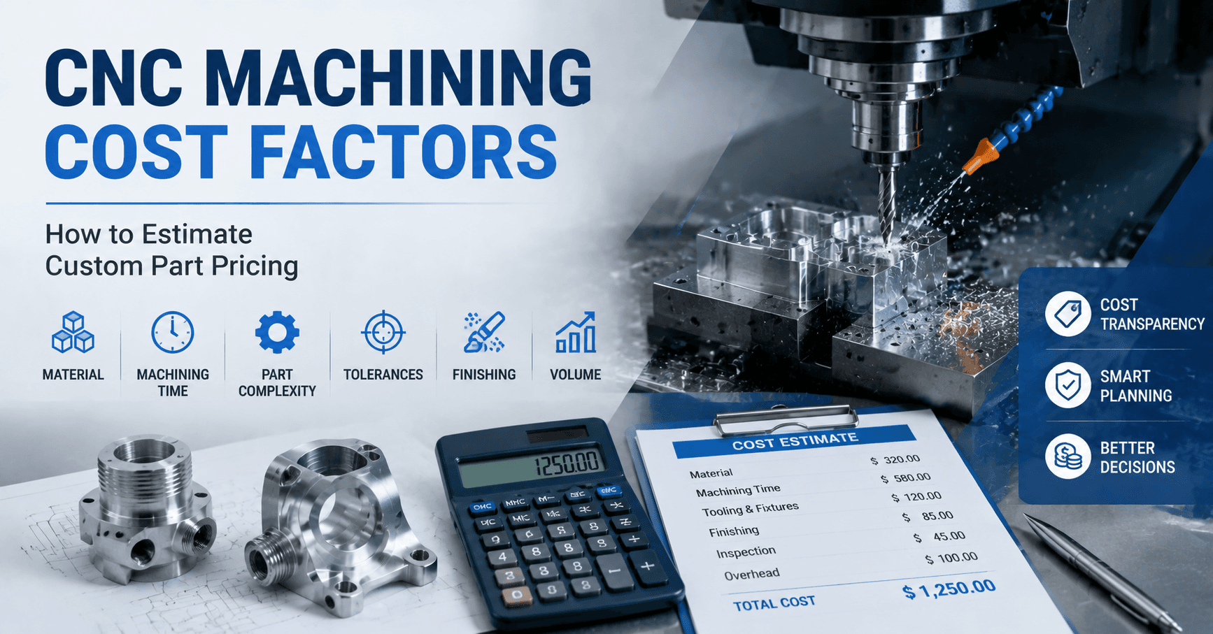 CNC Machining Cost Factors: How to Estimate Custom Part Pricing