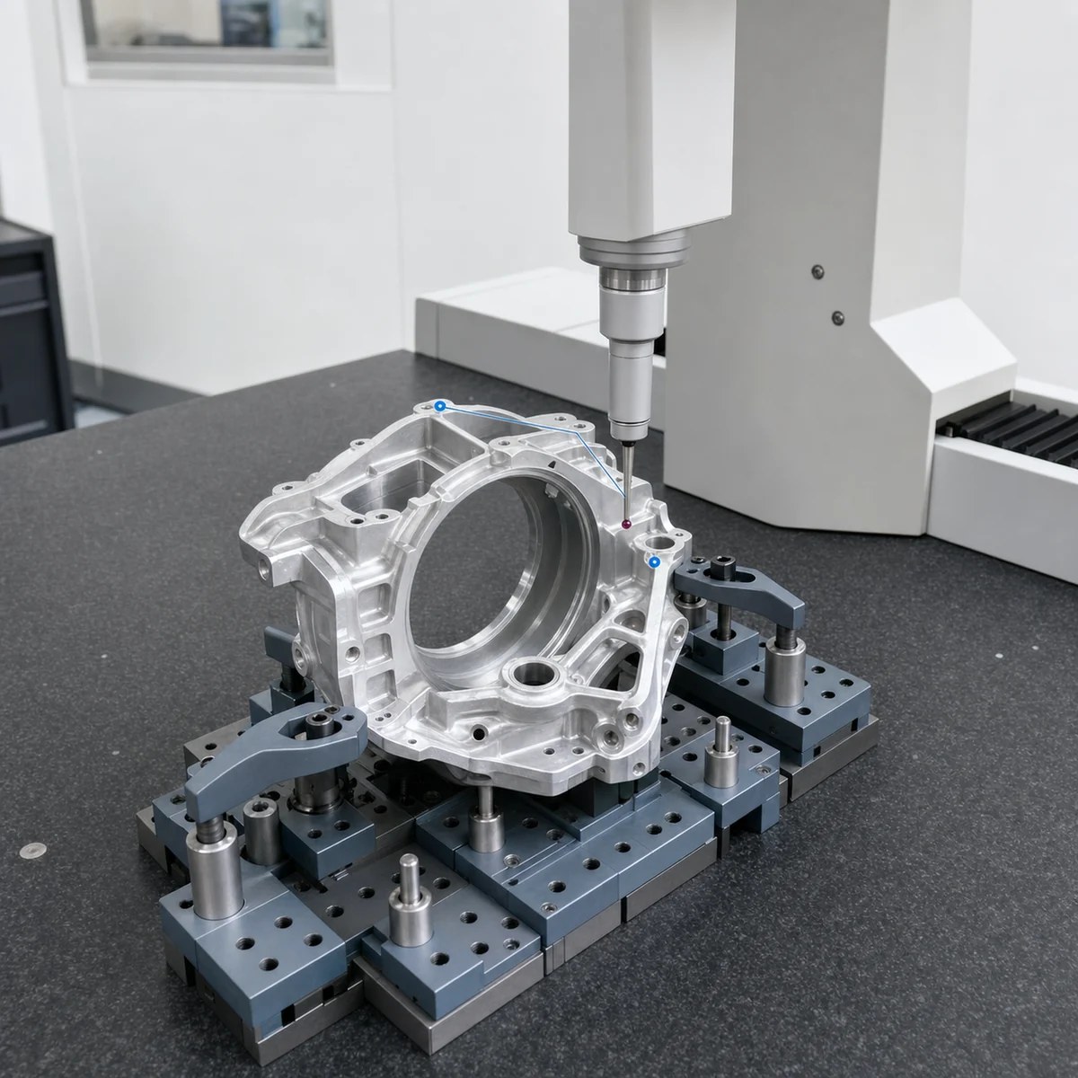 Coordinate measuring machine inspection setup