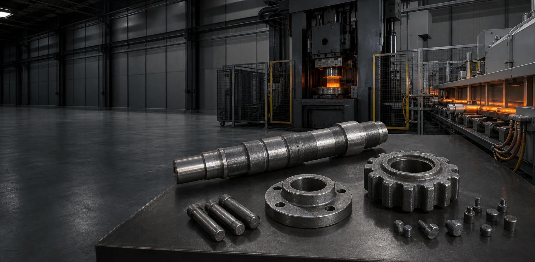 Custom forged metal components and forging production