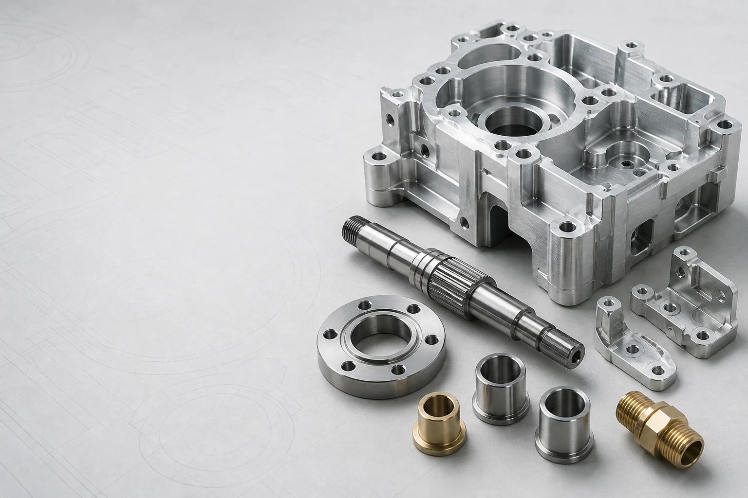 Precision CNC machined housings, shafts and custom metal components