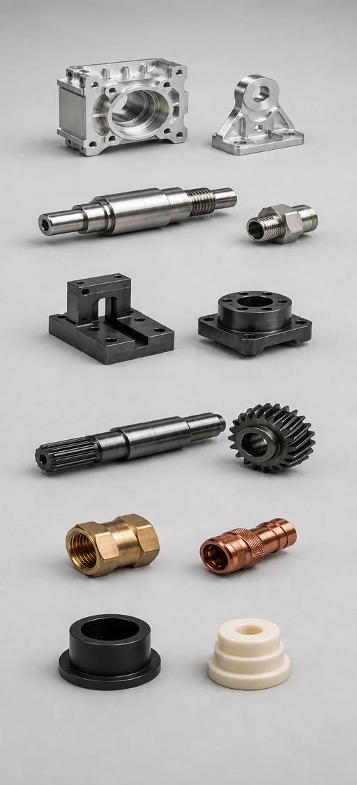 A selection of metal materials and custom manufactured components