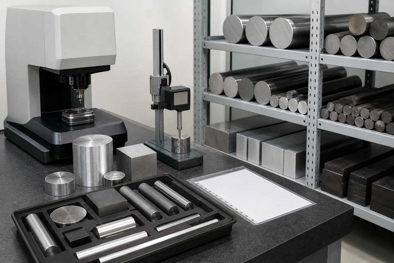 Incoming metal material prepared for verification