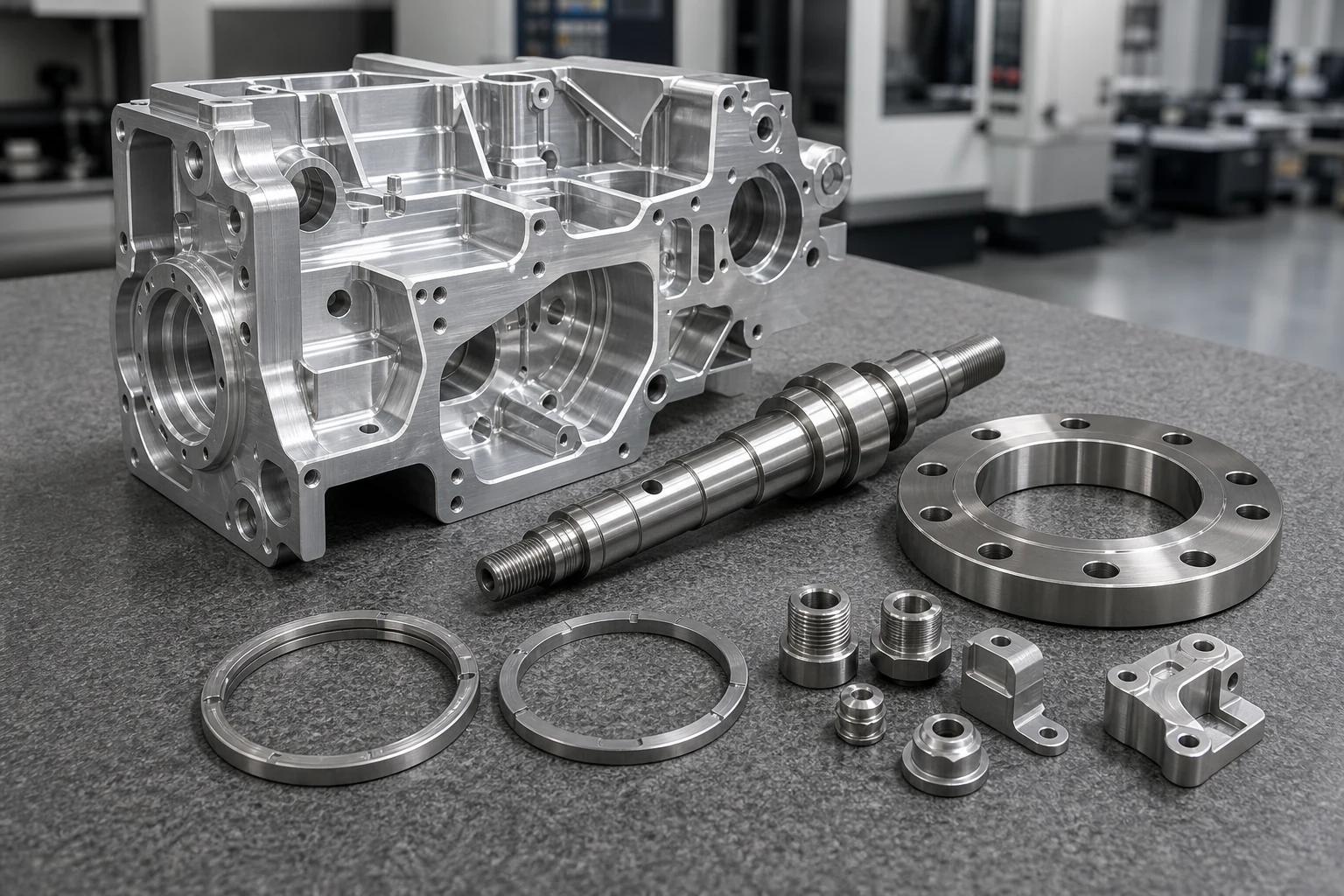 Precision CNC machined housings, shafts, flanges and complex custom components