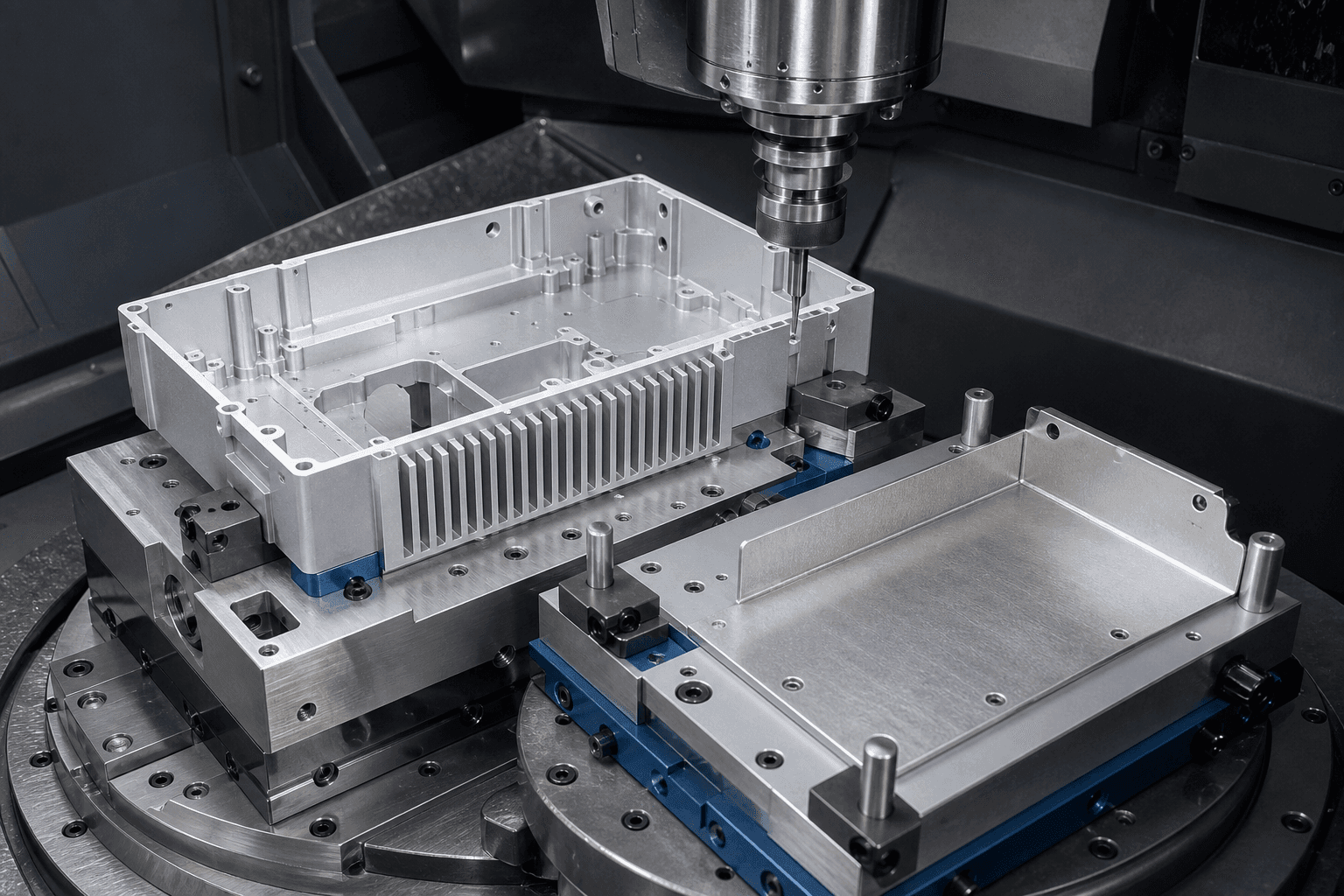 Thin-wall electronic component undergoing precision machining