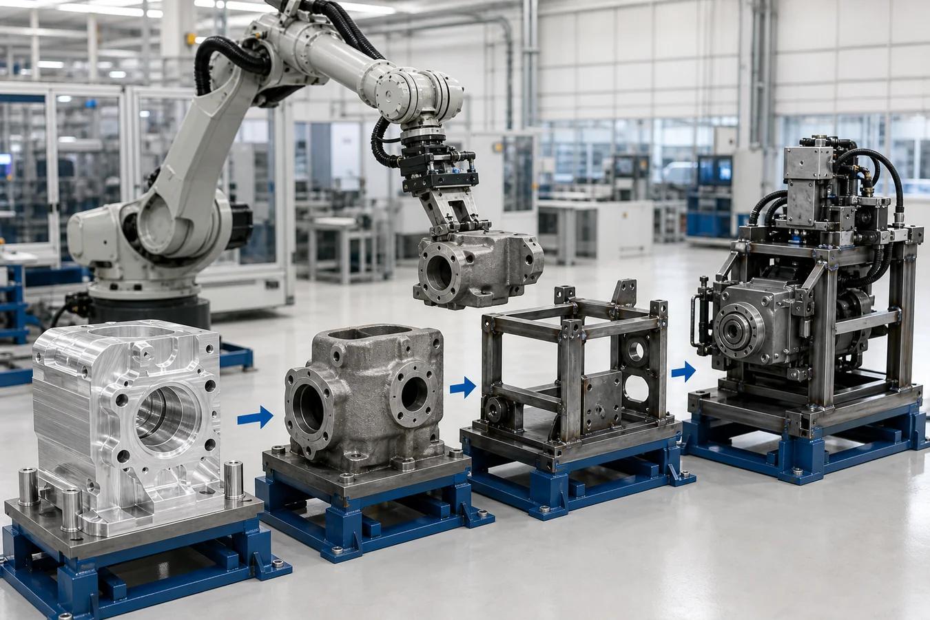 Robotics and automation components in precision manufacturing