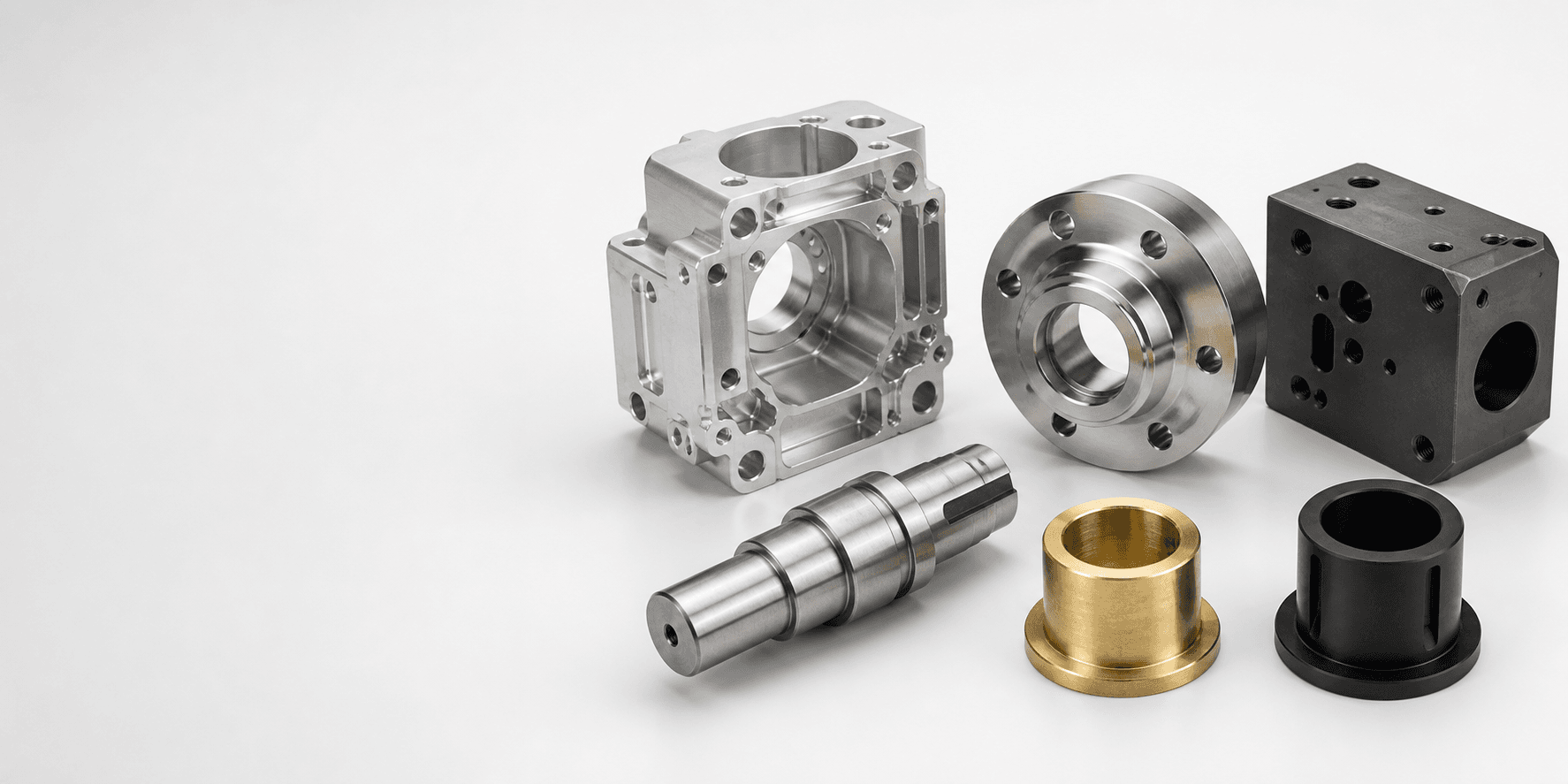 Industrial equipment components made from different materials